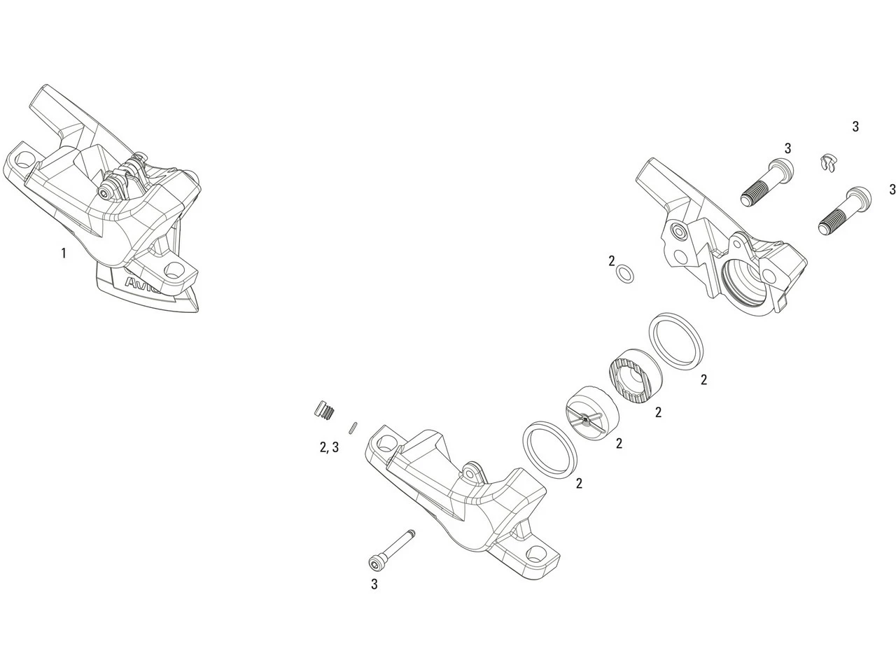 SRAM Ersatzteile Level T Bremssattel 3 SRAM Ersatzteile Level T Bremssattel